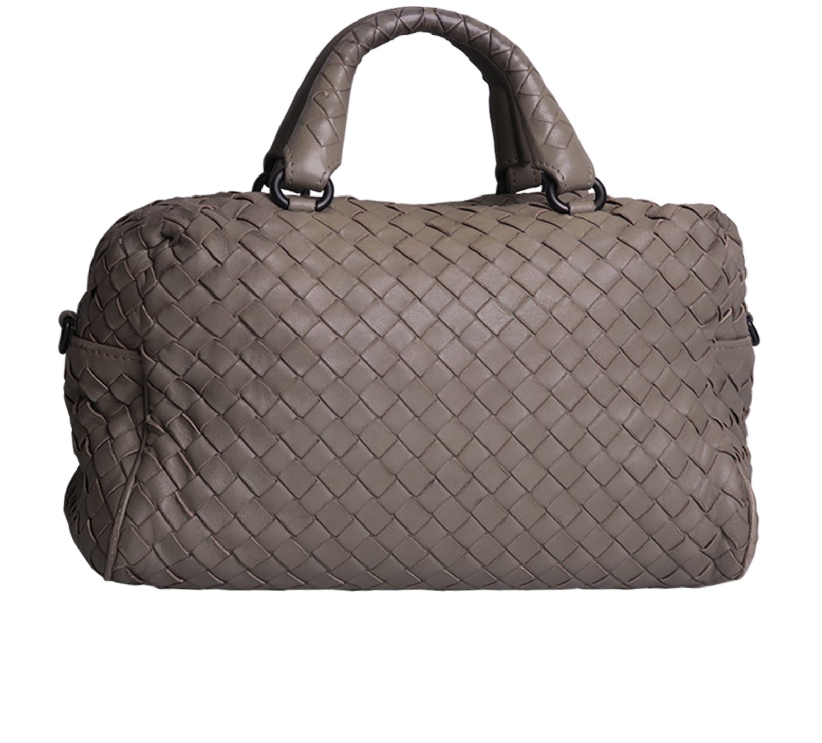 Convertible Intercciato Small Boston Bag, Bottega Veneta